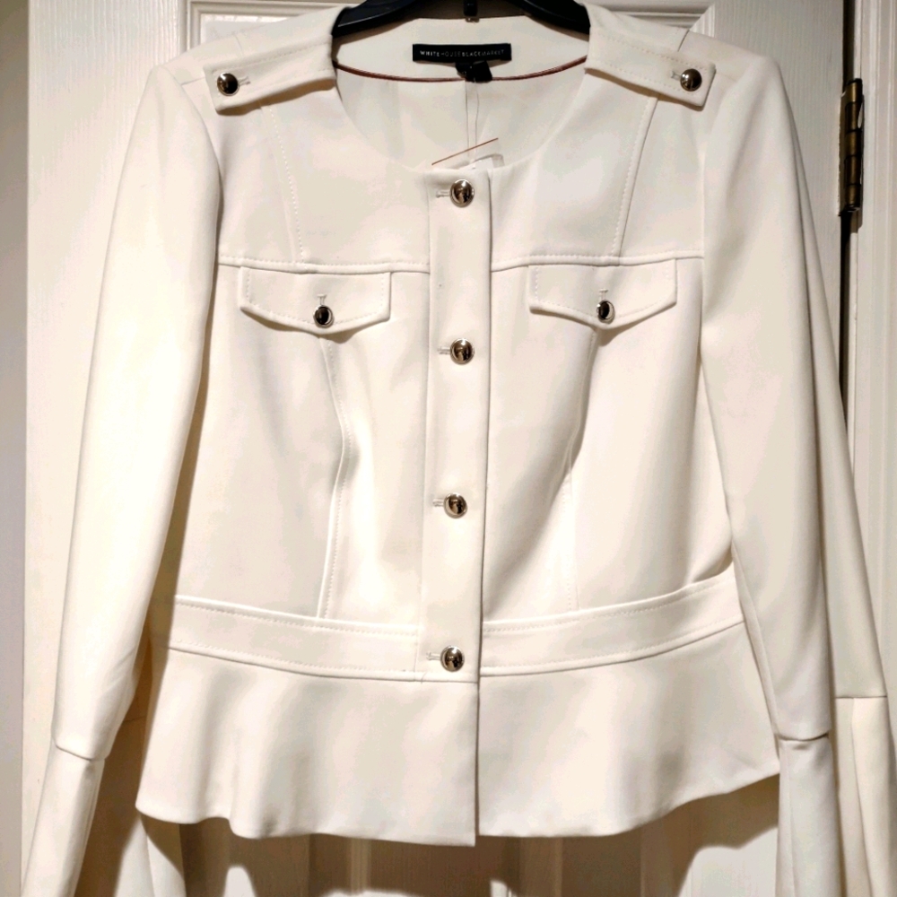 WHBM White Blazer Size 12